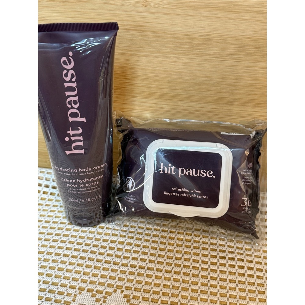Hit Pause Rose Water Amla Berry Hydrating Body Cream & Refreshing Wipes Set